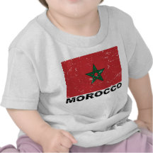 Bandera del vintage de Marruecos Camisetas