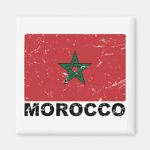 Bandera del vintage de Marruecos Imanes Para Frigoríficos