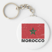 Bandera del vintage de Marruecos Llaveros Personalizados