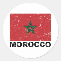 Bandera del vintage de Marruecos Pegatina