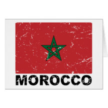 Bandera del vintage de Marruecos Tarjeta
