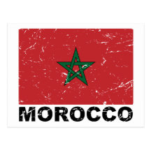 Bandera del vintage de Marruecos Tarjetas Postales