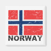Bandera del vintage de Noruega Imanes Para Frigoríficos