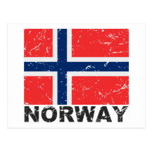 Bandera del vintage de Noruega Tarjetas Postales