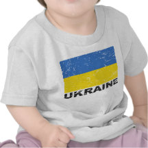Bandera del vintage de Ucrania Camisetas