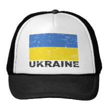 Bandera del vintage de Ucrania Gorros Bordados