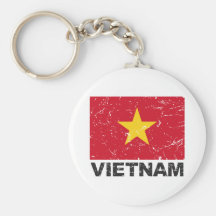 Bandera del vintage de Vietnam Llaveros Personalizados
