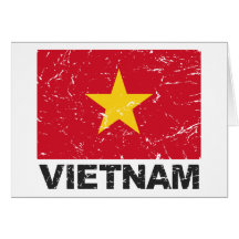 Bandera del vintage de Vietnam Tarjetas