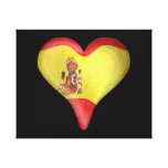 Bandera española en un corazón lona estirada galerias