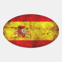 Bandera española pegatina de oval