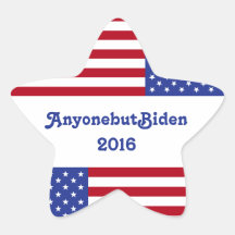 Bandera/estrella de AnyonebutBiden 2016-American Calcomanía Forma De Estrella Personalizada