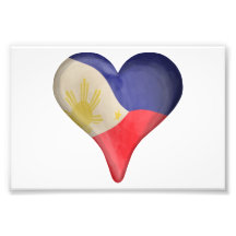 Bandera filipina en un corazón arte fotografico