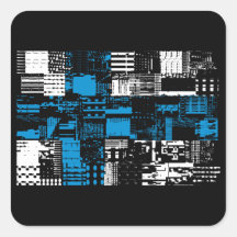 Bandera finlandesa del Grunge de alta tecnología Calcomania Cuadradas Personalizadas