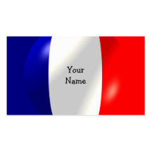 Bandera francesa con la tarjeta de visita de la bu
