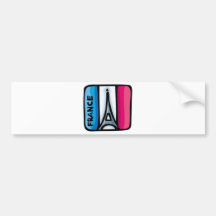 Bandera francesa - Francia Etiqueta De Parachoque