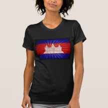 Bandera fresca de Camboya del Grunge Camisetas