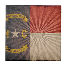 Bandera fresca de Carolina del Norte del Grunge Azulejos Ceramicos