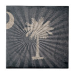 Bandera fresca de Carolina del Sur del Grunge Azulejo Ceramica