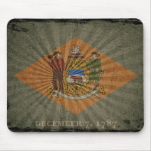 Bandera fresca de Delaware del Grunge Tapetes De Ratón