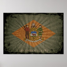 Bandera fresca de Delaware del Grunge Posters