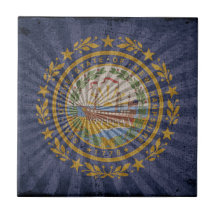 Bandera fresca de New Hampshire del Grunge Azulejos