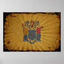 Bandera fresca de New Jersey del Grunge Impresiones