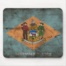 Bandera gastada de Delaware Tapete De Ratón