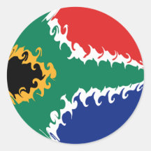 Bandera Gnarly de Suráfrica Pegatina Redonda