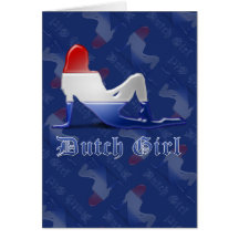Bandera holandesa del chica felicitaciones