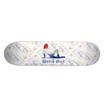 Bandera holandesa del chica patines 