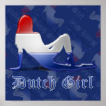 Bandera holandesa del chica poster