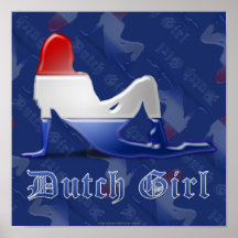 Bandera holandesa del chica poster
