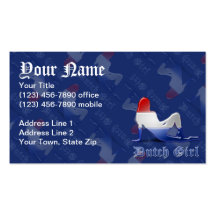 Bandera holandesa del chica tarjetas de visita