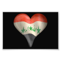 Bandera iraquí en un corazón cojinete