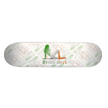 Bandera irlandesa del chica patineta personalizada