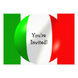 Bandera italiana con la invitación de la burbuja