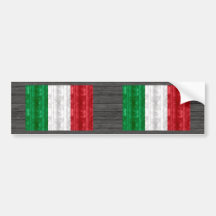 Bandera italiana de madera pegatina de parachoque