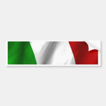Bandera italiana etiqueta de parachoque