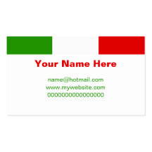 Bandera italiana tarjetas de visita