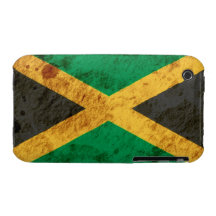 Bandera jamaicana rugosa iPhone 3 Case-Mate carcasas
