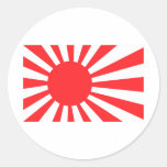 Bandera japonesa de la marina de guerra etiqueta redonda