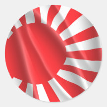 BANDERA JAPONESA ETIQUETAS REDONDAS