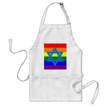 Bandera judía del orgullo gay delantales