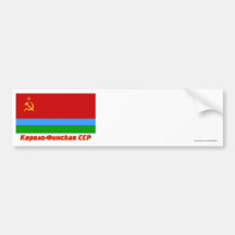 Bandera Karelo-Finlandesa de SSR con nombre Etiqueta De Parachoque