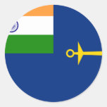 Bandera la India, la India del gobierno Pegatinas Redondas
