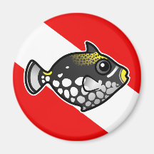 Bandera linda de la zambullida del Triggerfish del Iman Para Frigorífico