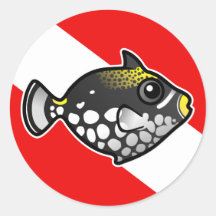 Bandera linda de la zambullida del Triggerfish del Etiqueta