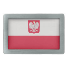 Bandera nacional de Polonia Hebilla Cinturon Rectangular