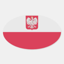 Bandera nacional de Polonia Calcomanía Oval Personalizadas