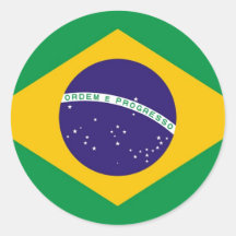 Bandera nacional del Brasil Pegatinas Redondas